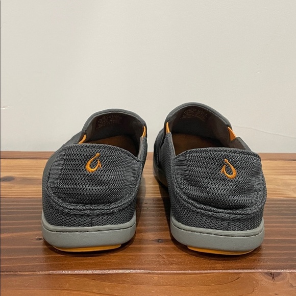 OLUKAI NOHEA MESH GREY MEN’S SLIP-ON SHOES SIZE 8 GREY LOAFERS